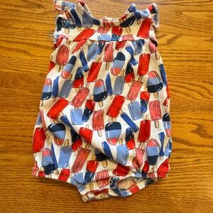 Old Navy Popsicle Romper Baby Girl 18-24M Red White Blue Summer Americana